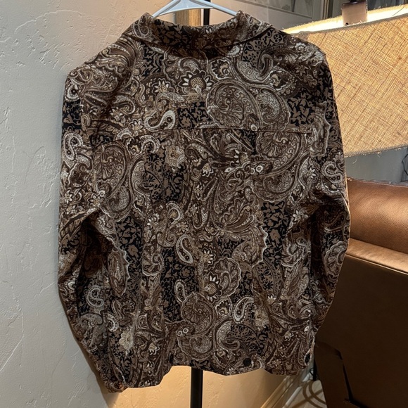 Christopher & Banks Brown Paisley jacket/top Size Medium A003 - Picture 5 of 9